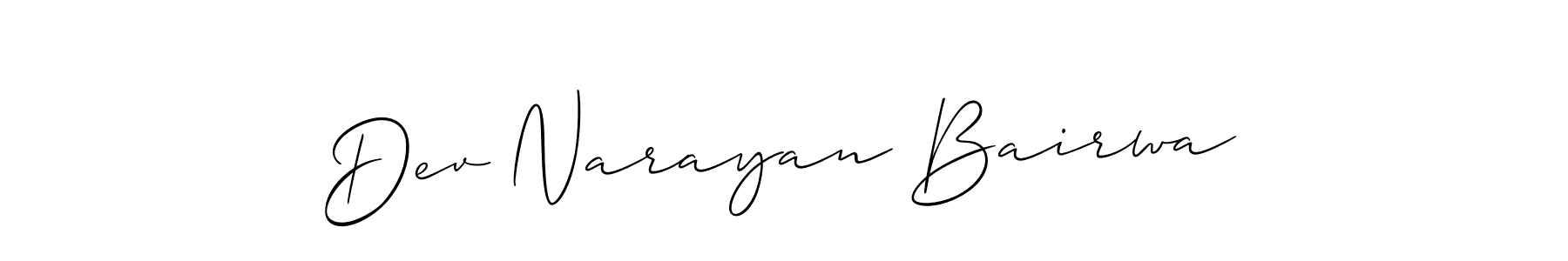 Also we have Dev Narayan Bairwa name is the best signature style. Create professional handwritten signature collection using Allison_Script autograph style. Dev Narayan Bairwa signature style 2 images and pictures png