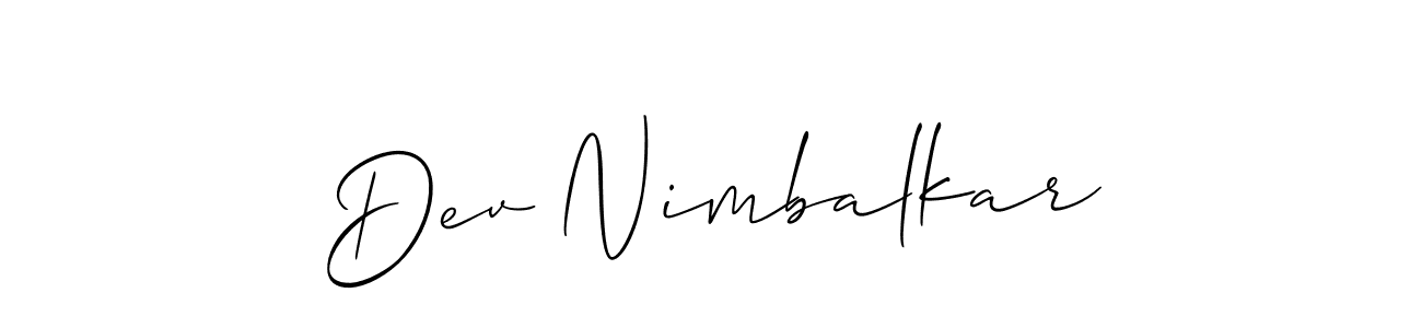 Make a short Dev Nimbalkar signature style. Manage your documents anywhere anytime using Allison_Script. Create and add eSignatures, submit forms, share and send files easily. Dev Nimbalkar signature style 2 images and pictures png
