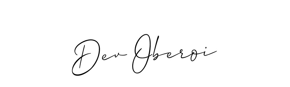 Also we have Dev Oberoi name is the best signature style. Create professional handwritten signature collection using Allison_Script autograph style. Dev Oberoi signature style 2 images and pictures png