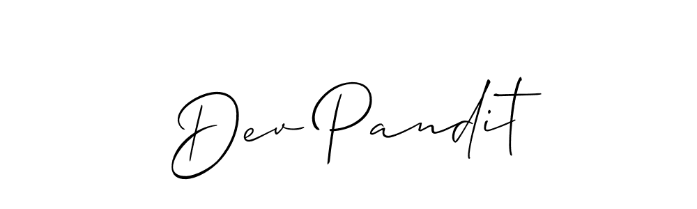 Make a beautiful signature design for name Dev Pandit. With this signature (Allison_Script) style, you can create a handwritten signature for free. Dev Pandit signature style 2 images and pictures png
