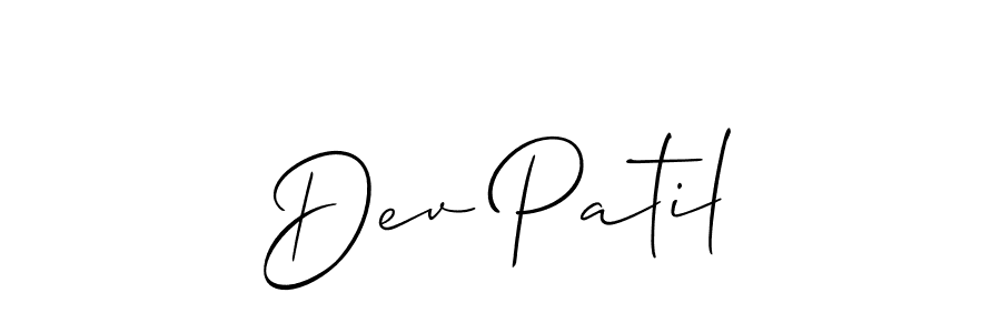 The best way (Allison_Script) to make a short signature is to pick only two or three words in your name. The name Dev Patil include a total of six letters. For converting this name. Dev Patil signature style 2 images and pictures png