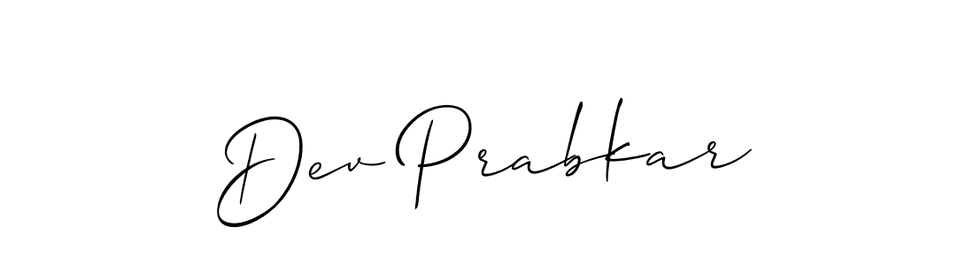 Also You can easily find your signature by using the search form. We will create Dev Prabkar name handwritten signature images for you free of cost using Allison_Script sign style. Dev Prabkar signature style 2 images and pictures png