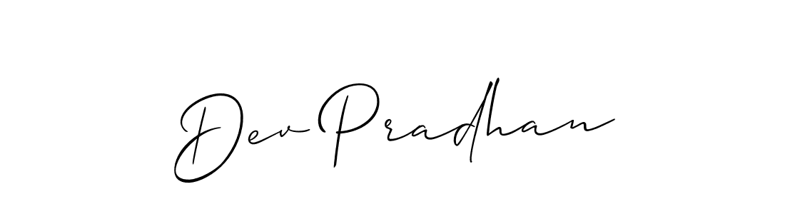 Make a short Dev Pradhan signature style. Manage your documents anywhere anytime using Allison_Script. Create and add eSignatures, submit forms, share and send files easily. Dev Pradhan signature style 2 images and pictures png
