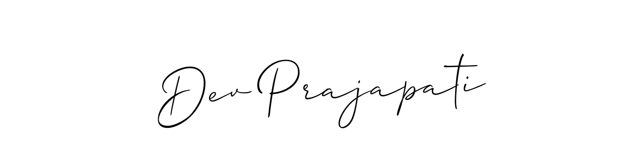 Use a signature maker to create a handwritten signature online. With this signature software, you can design (Allison_Script) your own signature for name Dev Prajapati. Dev Prajapati signature style 2 images and pictures png