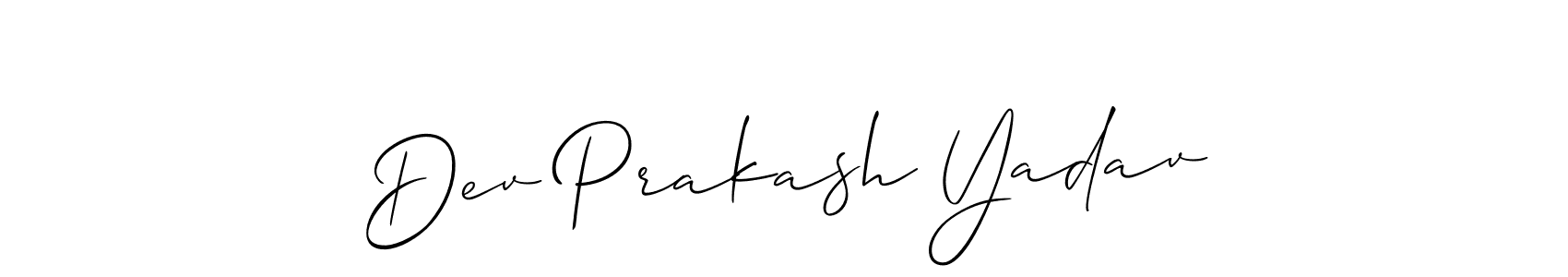 Use a signature maker to create a handwritten signature online. With this signature software, you can design (Allison_Script) your own signature for name Dev Prakash Yadav. Dev Prakash Yadav signature style 2 images and pictures png