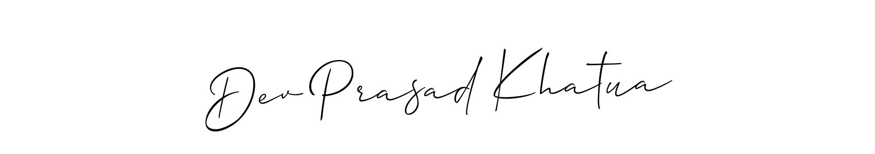 Make a short Dev Prasad Khatua signature style. Manage your documents anywhere anytime using Allison_Script. Create and add eSignatures, submit forms, share and send files easily. Dev Prasad Khatua signature style 2 images and pictures png