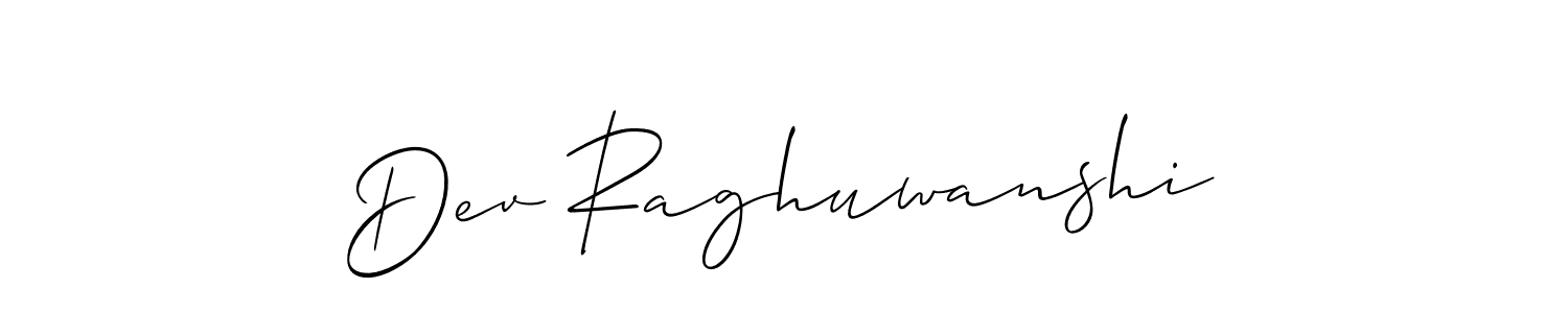 Also You can easily find your signature by using the search form. We will create Dev Raghuwanshi name handwritten signature images for you free of cost using Allison_Script sign style. Dev Raghuwanshi signature style 2 images and pictures png