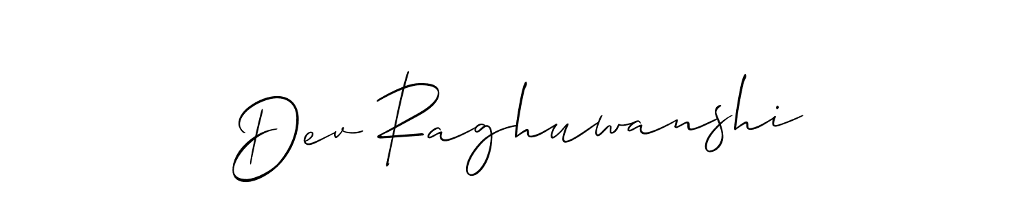 How to make Dev Raghuwanshi signature? Allison_Script is a professional autograph style. Create handwritten signature for Dev Raghuwanshi name. Dev Raghuwanshi signature style 2 images and pictures png