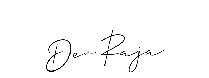 Use a signature maker to create a handwritten signature online. With this signature software, you can design (Allison_Script) your own signature for name Dev Raja. Dev Raja signature style 2 images and pictures png