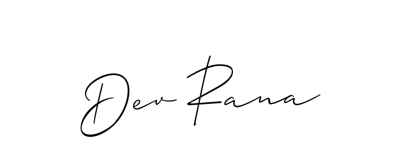 Also we have Dev Rana name is the best signature style. Create professional handwritten signature collection using Allison_Script autograph style. Dev Rana signature style 2 images and pictures png