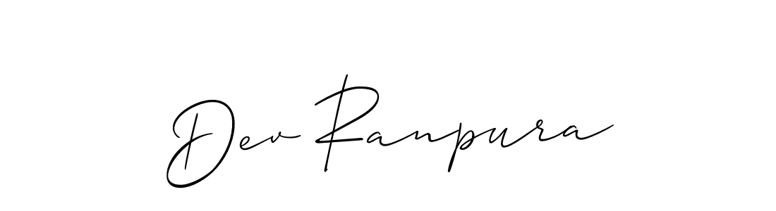 How to make Dev Ranpura signature? Allison_Script is a professional autograph style. Create handwritten signature for Dev Ranpura name. Dev Ranpura signature style 2 images and pictures png