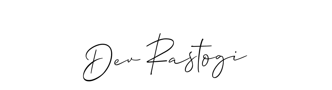How to make Dev Rastogi signature? Allison_Script is a professional autograph style. Create handwritten signature for Dev Rastogi name. Dev Rastogi signature style 2 images and pictures png