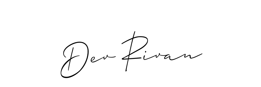 Use a signature maker to create a handwritten signature online. With this signature software, you can design (Allison_Script) your own signature for name Dev Rivan. Dev Rivan signature style 2 images and pictures png