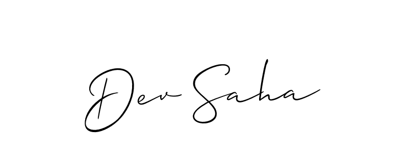Make a beautiful signature design for name Dev Saha. With this signature (Allison_Script) style, you can create a handwritten signature for free. Dev Saha signature style 2 images and pictures png