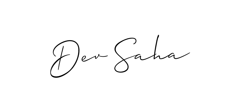 How to Draw Dev Saha signature style? Allison_Script is a latest design signature styles for name Dev Saha. Dev Saha signature style 2 images and pictures png