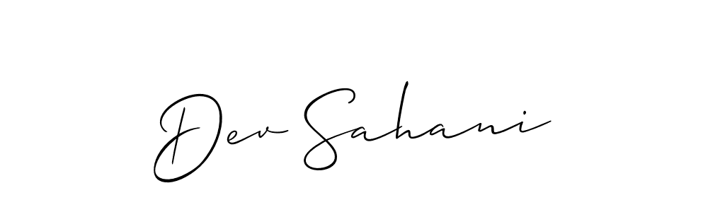 if you are searching for the best signature style for your name Dev Sahani. so please give up your signature search. here we have designed multiple signature styles  using Allison_Script. Dev Sahani signature style 2 images and pictures png