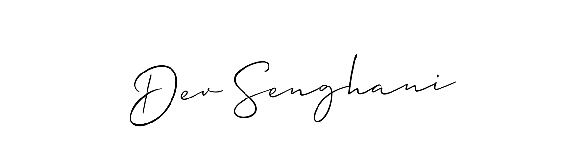 Make a short Dev Senghani signature style. Manage your documents anywhere anytime using Allison_Script. Create and add eSignatures, submit forms, share and send files easily. Dev Senghani signature style 2 images and pictures png