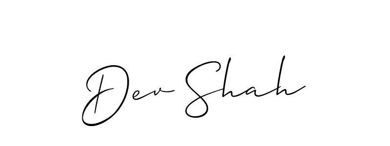 How to make Dev Shah name signature. Use Allison_Script style for creating short signs online. This is the latest handwritten sign. Dev Shah signature style 2 images and pictures png