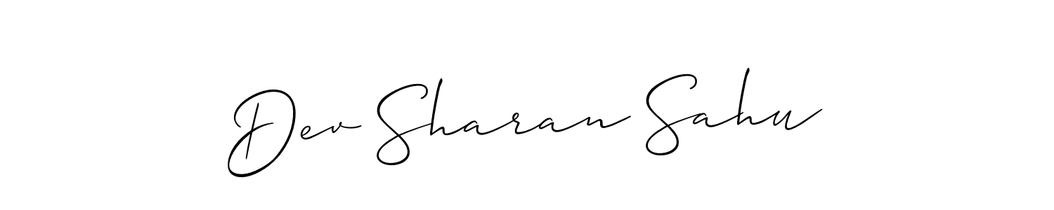 Make a short Dev Sharan Sahu signature style. Manage your documents anywhere anytime using Allison_Script. Create and add eSignatures, submit forms, share and send files easily. Dev Sharan Sahu signature style 2 images and pictures png