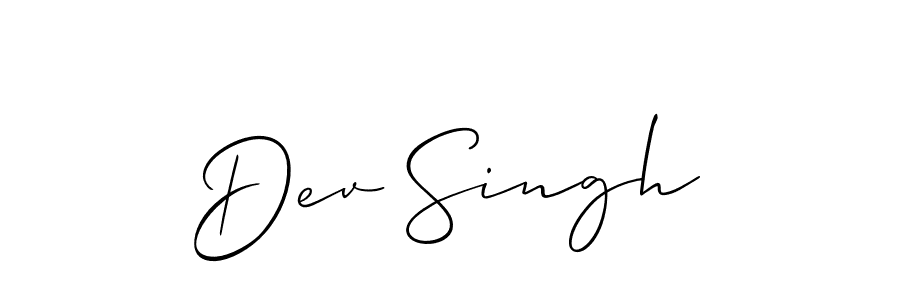 Make a beautiful signature design for name Dev Singh. With this signature (Allison_Script) style, you can create a handwritten signature for free. Dev Singh signature style 2 images and pictures png