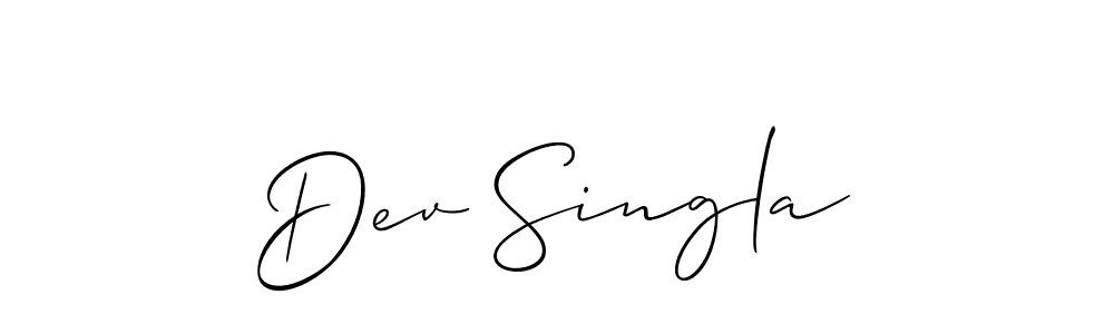 Also we have Dev Singla name is the best signature style. Create professional handwritten signature collection using Allison_Script autograph style. Dev Singla signature style 2 images and pictures png