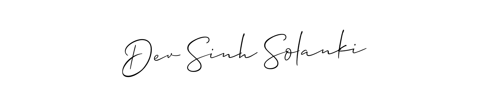 Create a beautiful signature design for name Dev Sinh Solanki. With this signature (Allison_Script) fonts, you can make a handwritten signature for free. Dev Sinh Solanki signature style 2 images and pictures png