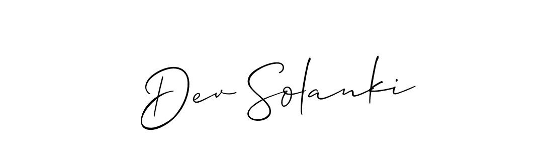 Use a signature maker to create a handwritten signature online. With this signature software, you can design (Allison_Script) your own signature for name Dev Solanki. Dev Solanki signature style 2 images and pictures png