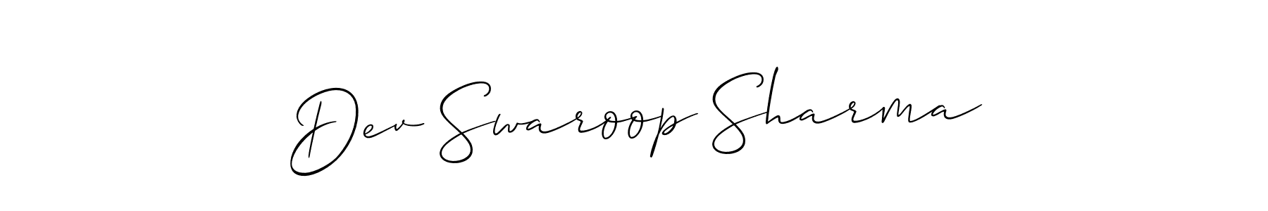Make a short Dev Swaroop Sharma signature style. Manage your documents anywhere anytime using Allison_Script. Create and add eSignatures, submit forms, share and send files easily. Dev Swaroop Sharma signature style 2 images and pictures png