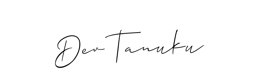 Also we have Dev Tanuku name is the best signature style. Create professional handwritten signature collection using Allison_Script autograph style. Dev Tanuku signature style 2 images and pictures png