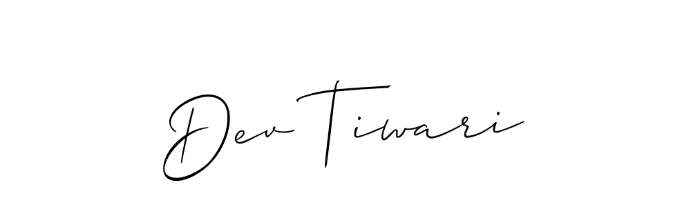 Also You can easily find your signature by using the search form. We will create Dev Tiwari name handwritten signature images for you free of cost using Allison_Script sign style. Dev Tiwari signature style 2 images and pictures png