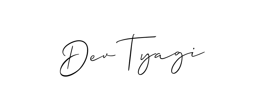 Also You can easily find your signature by using the search form. We will create Dev Tyagi name handwritten signature images for you free of cost using Allison_Script sign style. Dev Tyagi signature style 2 images and pictures png