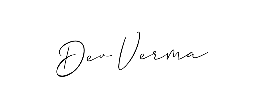 Dev Verma stylish signature style. Best Handwritten Sign (Allison_Script) for my name. Handwritten Signature Collection Ideas for my name Dev Verma. Dev Verma signature style 2 images and pictures png