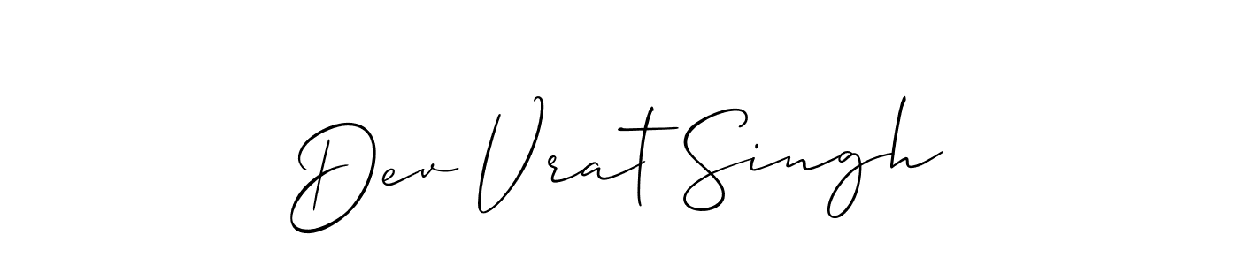 Allison_Script is a professional signature style that is perfect for those who want to add a touch of class to their signature. It is also a great choice for those who want to make their signature more unique. Get Dev Vrat Singh name to fancy signature for free. Dev Vrat Singh signature style 2 images and pictures png