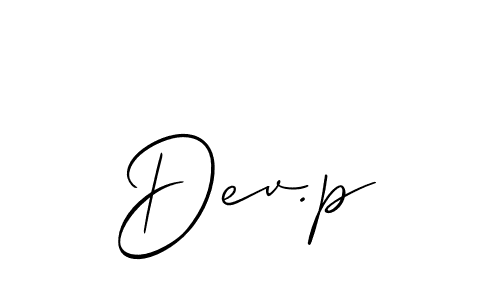 Create a beautiful signature design for name Dev.p. With this signature (Allison_Script) fonts, you can make a handwritten signature for free. Dev.p signature style 2 images and pictures png