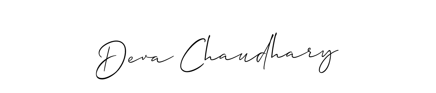 Allison_Script is a professional signature style that is perfect for those who want to add a touch of class to their signature. It is also a great choice for those who want to make their signature more unique. Get Deva Chaudhary name to fancy signature for free. Deva Chaudhary signature style 2 images and pictures png