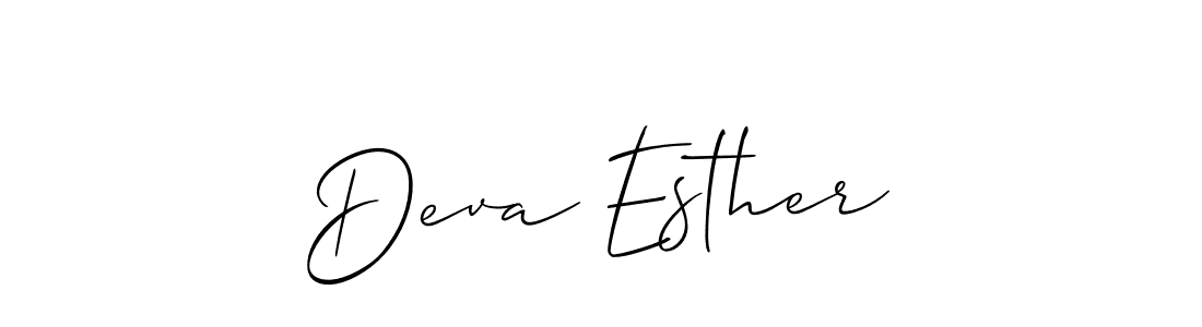 You should practise on your own different ways (Allison_Script) to write your name (Deva Esther) in signature. don't let someone else do it for you. Deva Esther signature style 2 images and pictures png