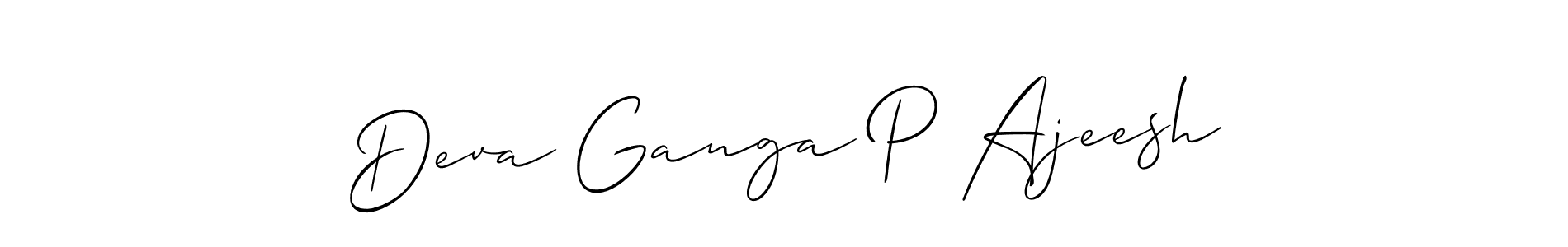 How to make Deva Ganga P Ajeesh name signature. Use Allison_Script style for creating short signs online. This is the latest handwritten sign. Deva Ganga P Ajeesh signature style 2 images and pictures png