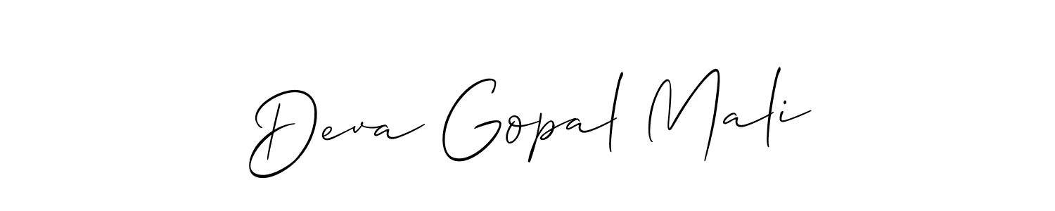 Allison_Script is a professional signature style that is perfect for those who want to add a touch of class to their signature. It is also a great choice for those who want to make their signature more unique. Get Deva Gopal Mali name to fancy signature for free. Deva Gopal Mali signature style 2 images and pictures png