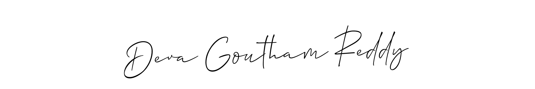 Create a beautiful signature design for name Deva Goutham Reddy. With this signature (Allison_Script) fonts, you can make a handwritten signature for free. Deva Goutham Reddy signature style 2 images and pictures png