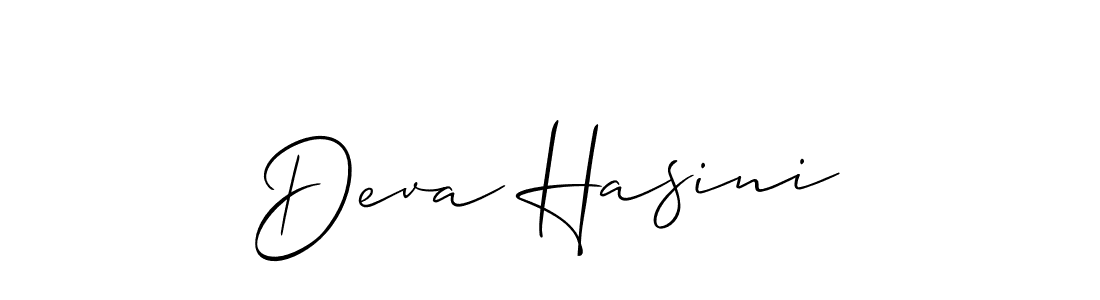 How to make Deva Hasini name signature. Use Allison_Script style for creating short signs online. This is the latest handwritten sign. Deva Hasini signature style 2 images and pictures png