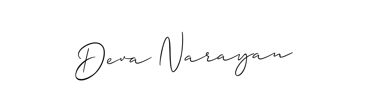 How to make Deva Narayan name signature. Use Allison_Script style for creating short signs online. This is the latest handwritten sign. Deva Narayan signature style 2 images and pictures png