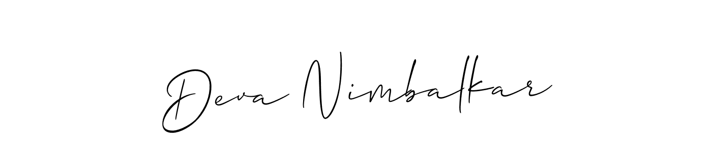 It looks lik you need a new signature style for name Deva Nimbalkar. Design unique handwritten (Allison_Script) signature with our free signature maker in just a few clicks. Deva Nimbalkar signature style 2 images and pictures png