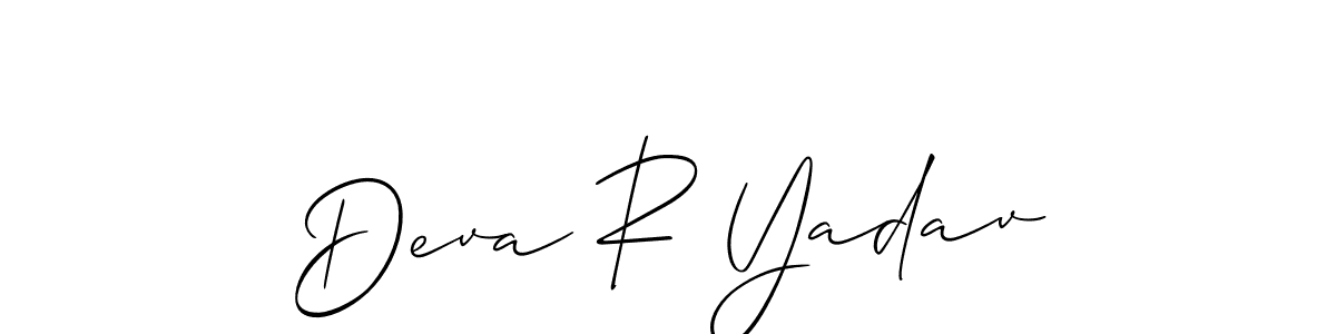 How to make Deva R Yadav name signature. Use Allison_Script style for creating short signs online. This is the latest handwritten sign. Deva R Yadav signature style 2 images and pictures png