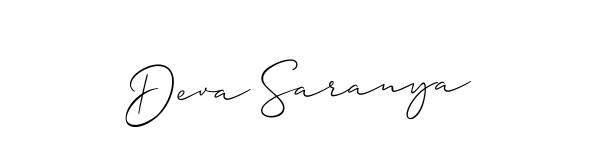 Similarly Allison_Script is the best handwritten signature design. Signature creator online .You can use it as an online autograph creator for name Deva Saranya. Deva Saranya signature style 2 images and pictures png