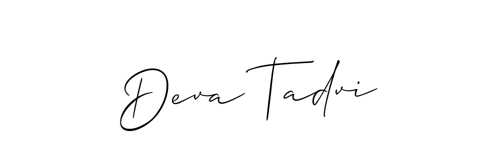 Use a signature maker to create a handwritten signature online. With this signature software, you can design (Allison_Script) your own signature for name Deva Tadvi. Deva Tadvi signature style 2 images and pictures png