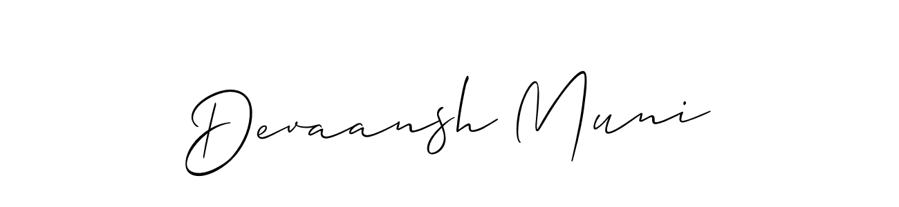 Make a short Devaansh Muni signature style. Manage your documents anywhere anytime using Allison_Script. Create and add eSignatures, submit forms, share and send files easily. Devaansh Muni signature style 2 images and pictures png