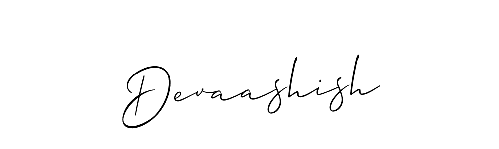 Devaashish stylish signature style. Best Handwritten Sign (Allison_Script) for my name. Handwritten Signature Collection Ideas for my name Devaashish. Devaashish signature style 2 images and pictures png