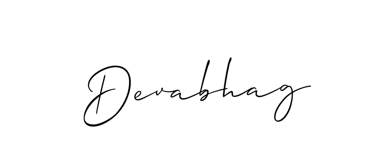 Use a signature maker to create a handwritten signature online. With this signature software, you can design (Allison_Script) your own signature for name Devabhag. Devabhag signature style 2 images and pictures png
