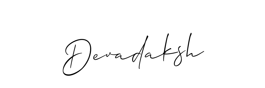 Design your own signature with our free online signature maker. With this signature software, you can create a handwritten (Allison_Script) signature for name Devadaksh. Devadaksh signature style 2 images and pictures png
