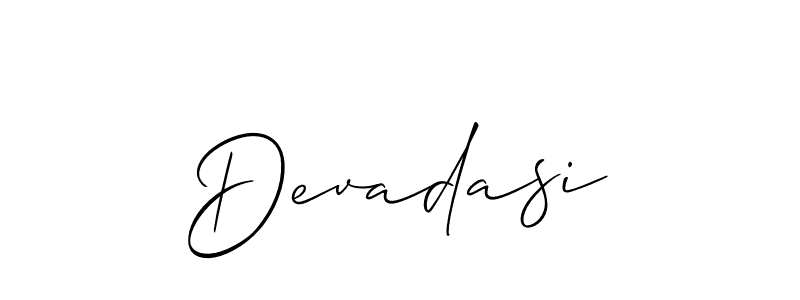 if you are searching for the best signature style for your name Devadasi. so please give up your signature search. here we have designed multiple signature styles  using Allison_Script. Devadasi signature style 2 images and pictures png